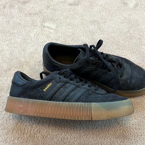 Black Sueded Adidas Samba Platform Sneaker Size 6